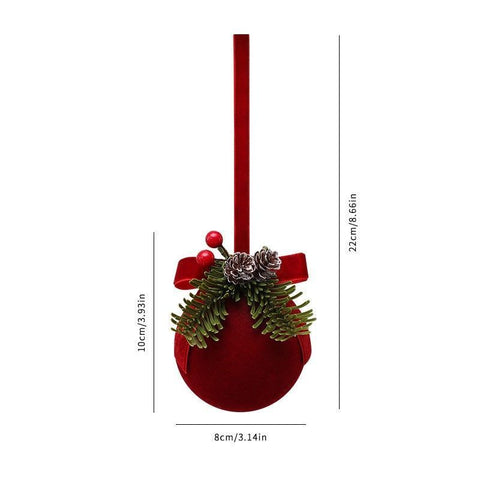 Simple Flocked Christmas Bauble Pendant, Festive Indoor Christmas Arrangement Decor