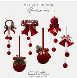 Simple Flocked Christmas Bauble Pendant, Festive Indoor Christmas Arrangement Decor