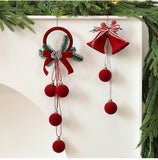 Flocked Arch Bell Christmas Hanging Ornament, Holiday Window Display Decor In Australia - Darrahopens
