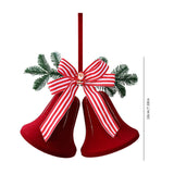 Flocked Arch Bell With Bow Hanging Pendant, Shop Window Christmas Ornament In Australia - Darrahopens