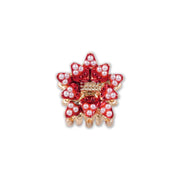 Christmas Alloy Shark Hair Claw, European Style Red Pearl Flower Hair Grab, Festival Dress Up Decor In Australia - Darrahopens