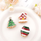 Christmas Alloy Shark Hair Claw, European Style Red Pearl Flower Hair Grab, Festival Dress Up Decor