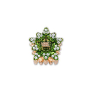 European Style Metal Hair Claw, Green Pearl Flower Alloy Shark Clip, Christmas Fashion Hair Decor In Australia - Darrahopens