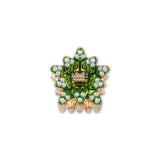 European Style Metal Hair Claw, Green Pearl Flower Alloy Shark Clip, Christmas Fashion Hair Decor In Australia - Darrahopens