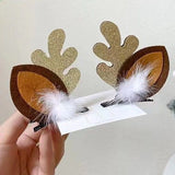 Lovely Festival Antler Headpiece, Pom Pom Sequins Brown Horn, Halloween and Christmas Party Hair Accessory In Australia - Darrahopens