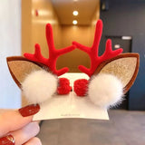 Cute Antler Hair Clip, Red & White Pom Pom Red Horn, Christmas Halloween Party & Photography Head Decor In Australia - Darrahopens