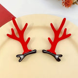 A Pair Red Antler Hair Clips, Cute Headwear For Christmas Decor and Halloween Cosplay Party In Australia - Darrahopens