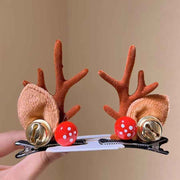 Brown Antler Hair Clips With Bells, One Pair Ornament For Halloween Cosplay And Christmas Party In Australia - Darrahopens