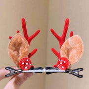 Mushroom Decor Red Antler Hair Clips, One Pair Hair Ornament For Halloween Cosplay and Xmas Gathering In Australia - Darrahopens