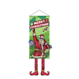 Santa Pattern Hanging Banner, Christmas & Halloween Creative Printed Party Backdrop Decoration, 110*40cm