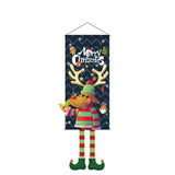 Elk Printed Hanging Flag, Christmas & Halloween Holiday Party Background Cloth & Scene Decor Prop, 110*40cm
