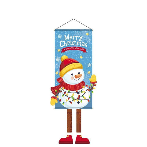 Snowman Print Hanging Tapestry, Christmas & Halloween Party Backdrop Decor Supplies, 110*40cm In Australia - Darrahopens