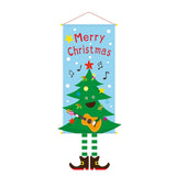 Christmas Tree Pattern Hanging Banner, Printed Background Cloth, Christmas & Halloween Party Decor Supplies, 110*40cm In Australia - Darrahopens