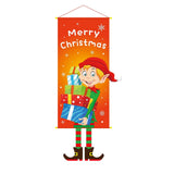 Elf Print Hanging Flag, Christmas & Halloween Creative Backdrop Cloth For Holiday Party Layout, 110*40cm