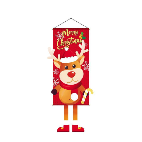 Red Elk Printed Hanging Banner, Christmas & Halloween Indoor Party Background Cloth, 110*40cm In Australia - Darrahopens