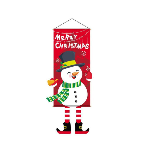 Red Snowman Hanging Tapestry, Christmas & Halloween Creative Printed Party Prop, 110*40cm In Australia - Darrahopens