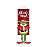 Grinch Printed Hanging Banner, Christmas & Halloween Indoor Holiday Party Background Decor, 110*40cm In Australia - Darrahopens