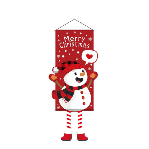 Snowman Printed Hanging Flag, Household Christmas & Halloween Holiday Party Backdrop Cloth, 110*40cm In Australia - Darrahopens