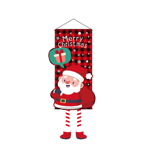Santa Pattern Hanging Flag, Christmas & Halloween Indoor Party Layout Backdrop Decor, 110*40cm In Australia - Darrahopens
