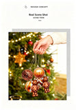 46 Pieces Hand Drawn Christmas Ball Gift Box, Xmas Tree Pendant, Christmas & Halloween Party Decor, Red Green White Style