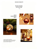 Christmas Tree Decor Baubles, 46PCS Hand Painted Ball Gift Set, Christmas & Halloween Scene Arrangement, Champagne White