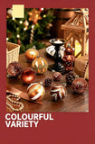 46PCS Hand Painted Christmas Ornament Balls, Gift Box Packaging, Christmas & Halloween Indoor Decoration, Red Gold