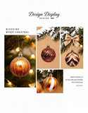 46PCS Hand Painted Christmas Ornament Balls, Gift Box Packaging, Christmas & Halloween Indoor Decoration, Red Gold