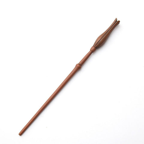 Delicate Slim Resin Wizard Wand With Metal Core, Christmas & Halloween Party Prop, Style 13, Black Gold Stamping Ribbon Gift Box