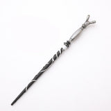 Round Handle Resin Magic Wand With Built-in Metal Core, Classic Character Cosplay Accessory, Style 19, Black Gold Stamping Ribbon Gift Box In Australia - Darrahopens