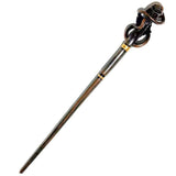 Skull Detail Resin Wizard Wand With Metal Inner Core, Horror Style Holiday Cosplay Prop, Style 30, Black Gold Stamping Ribbon Gift Box In Australia - Darrahopens