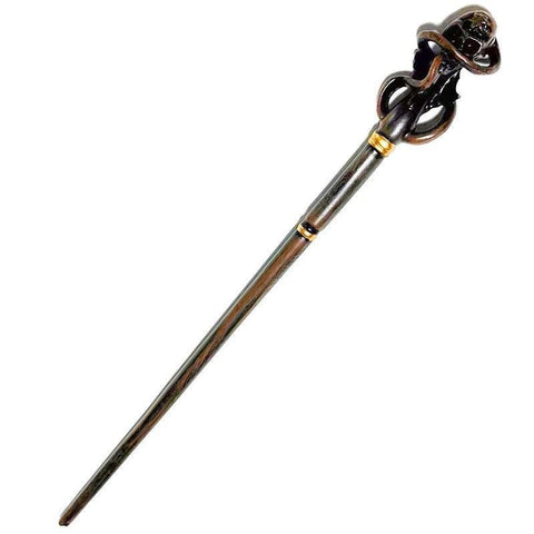 Skull Detail Resin Wizard Wand With Metal Inner Core, Horror Style Holiday Cosplay Prop, Style 30, Black Gold Stamping Ribbon Gift Box In Australia - Darrahopens