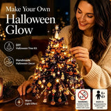 DIY Beaded Christmas Tree Kit, Halloween Glow Style with LED Light Strings, Christmas & Halloween Party Decoration, Interesting DIY Project, Boost Holiday Ritual Feeling