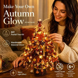 DIY Beaded Christmas Tree Kit, Autumn Glow Style with LED Light Strings, Year-round Home Decor, Leisure Handcraft Activity, Enjoy Gentle Romantic Ambience