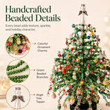 DIY Beaded Christmas Tree Kit, Autumn Glow Style with LED Light Strings, Year-round Home Decor, Leisure Handcraft Activity, Enjoy Gentle Romantic Ambience