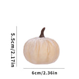 Flocked Fabric Faux Pumpkin Ornament, Ins Style Halloween & Christmas Table Decorations, Lovely Scene Layout Supplies, Cream White 6cm