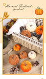 Flocked Fabric Faux Pumpkin Ornament, Ins Style Halloween & Christmas Table Decorations, Lovely Scene Layout Supplies, Cream White 6cm In Australia - Darrahopens