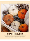 Flocked Fabric Faux Pumpkin Ornament, Ins Style Halloween & Christmas Table Decorations, Lovely Scene Layout Supplies, Cream White 6cm