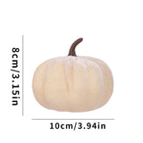 Ins Flocked Pumpkin Figurine, Halloween & Christmas Party Desktop Ornament, Ideal Indoor Festive Decoration, Cream White 10cm