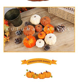 Ins Flocked Pumpkin Figurine, Halloween & Christmas Party Desktop Ornament, Ideal Indoor Festive Decoration, Cream White 10cm