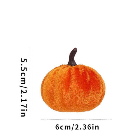 Flocked Fabric Faux Pumpkin Ornament, Halloween Christmas Harvest Festival Decor, Boost Warm Holiday Atmosphere, Orange 6cm In Australia - Darrahopens
