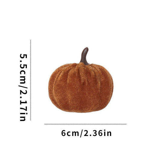Flocked Fabric Artificial Pumpkin Figurine, Minimalist Ins Halloween & Christmas Decor, Desktop Aesthetic Ornament, Brown 6cm In Australia - Darrahopens