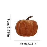 Flocked Faux Pumpkin Ornament, Halloween & Christmas Holiday Scene Prop, Warm Farmhouse Style Home Decor, Brown 8cm