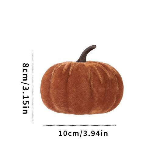 Ins Flocked Pumpkin Ornament, Halloween Christmas & Thanksgiving Table Display, Exquisite Handmade Decor Accessory, Brown 10cm In Australia - Darrahopens