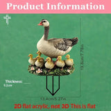 2D Acrylic Goose & Gosling Family Garden Stake, Animal Pot Ornament, Waterproof Yard Decor for Christmas Halloween Outdoor Landscaping In Australia - Darrahopens