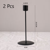 Hand Forged Metal Pillar Candlestick, Tall Black Candle Holder 2 Pack, Premium Home Decor, Christmas Halloween Dinner Party Decoration In Australia - Darrahopens