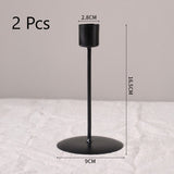 Elegant Metal Pillar Candle Holder, Short Black Candlestick 2 Pack, Dining Table Decor, Ideal for Christmas Halloween Romantic Atmosphere Creation In Australia - Darrahopens