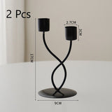 2 Heads Curved Metal Candlestick, Black Candle Holder 2 Pack, Handcrafted Home Decoration, Christmas Halloween Indoor Scene Accessory In Australia - Darrahopens