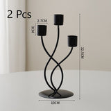 Handmade 3 Heads Curved Metal Candle Holder, Black Candlestick 2 Pack, Dining Room Decor, Christmas Halloween Atmosphere Decoration In Australia - Darrahopens