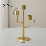 Branch Shaped Three Head Iron Candle Holder, Gold Candlestick 2 Pack, Elegant Tabletop Accessory, Christmas Halloween Festival Ornament In Australia - Darrahopens