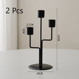 Handcrafted 3 Heads Twig Metal Candlestick, Black Candle Holder 2 Pack, Stylish Dining Decor, Christmas Halloween Romantic Layout Supplies In Australia - Darrahopens